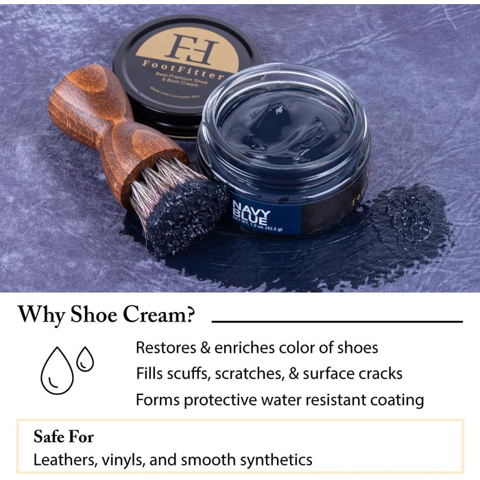 FootFitter Best Premium Shoe Cream, Restore, Clean & Shine Shoes and Boots, Made in the USA (2-Pack), Multiple Colors