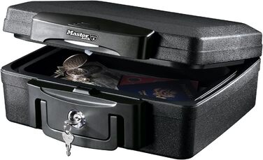 Master Lock Fireproof and Waterproof Safe with Key - Triple Protection (Flight, Fire, Flood), 4.9L, 15.6 x 36.2 x 33 cm