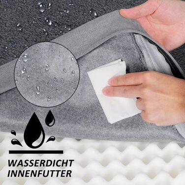 Килимок для собак Caliyo, середнього розміру, 91x69x7.6 см, з Memory Foam, сірий, можна прати