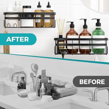 Набір з 3 полиць для душу HomeHacks без свердління, з тримачем для мила, з нержавіючої сталі, для ванної, кухні та вітальні