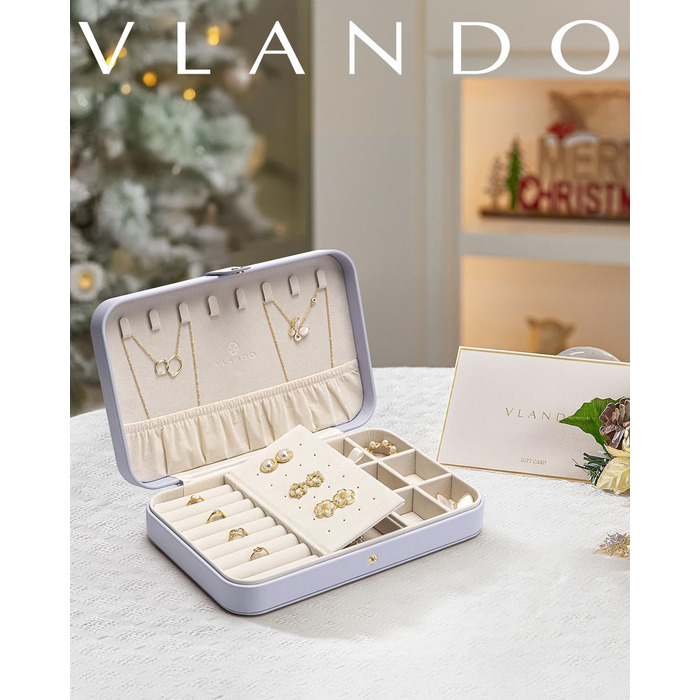 Скринька для прикрас Vlando Modern Middle, фіолетовий колір, органайзер для сережок, кілець, намист та браслетів