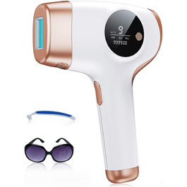 Пристрій для епіляції IPL: для жінок та чоловіків, 9 рівнів енергії, 999 000 імпульсів, безпечний для дому (обличчя, тіло, бікіні)
