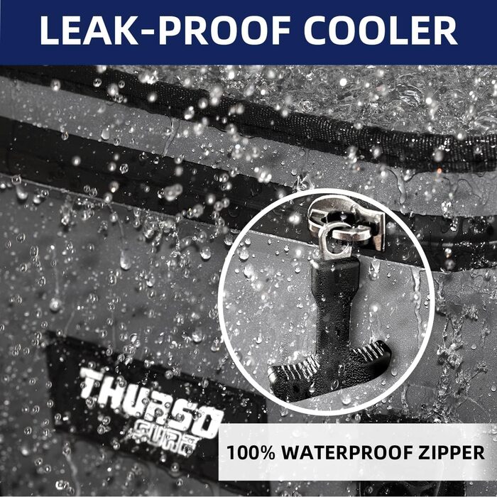 Thurso SURF Soft Cooler 24 Can — Термосумка для напоїв на 24 банки, 48 годин ізоляції, водонепроникна, для пляжу, кемпінгу, каякінгу, паделбордингу (сірий/чорний)