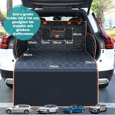 Захисна ковдра для собак у багажник авто KYG, 215x110 см, водовідштовхувальна, антикіготкові властивості, універсальна