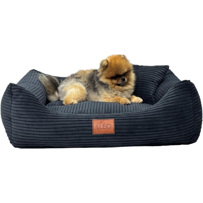 Крісло-ліжко для собак Leo4dog: зручне та миюче ліжко для собак маленьких, середніх та великих порід (чорний, S 67x52)