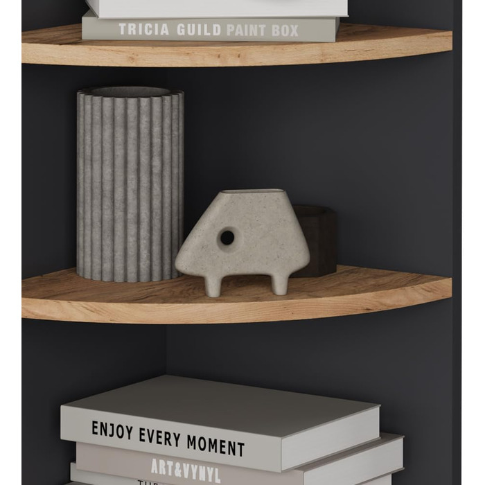 Vicco Corner Shelf Ecki, Bookshelf, White/Goldkraft Oak, 30 x 60 cm (Anthracite/Goldkraft Oak, 60x30 cm)