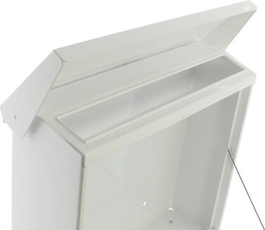 Поштова скринька Burg Wächter Vario ANT з газетницею та табличкою для імені, оцинкована сталь, формат DIN C4, 2 ключі, біла