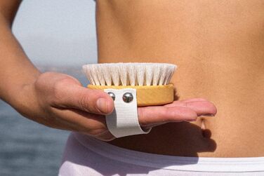 RUHI Body Brush/Dry Brush SOFT 100% Natural Bristles/Made in Germany, regional beechwood & plastic-free for dry brushing massage (dry brush), lymphatic drainage against cellulite