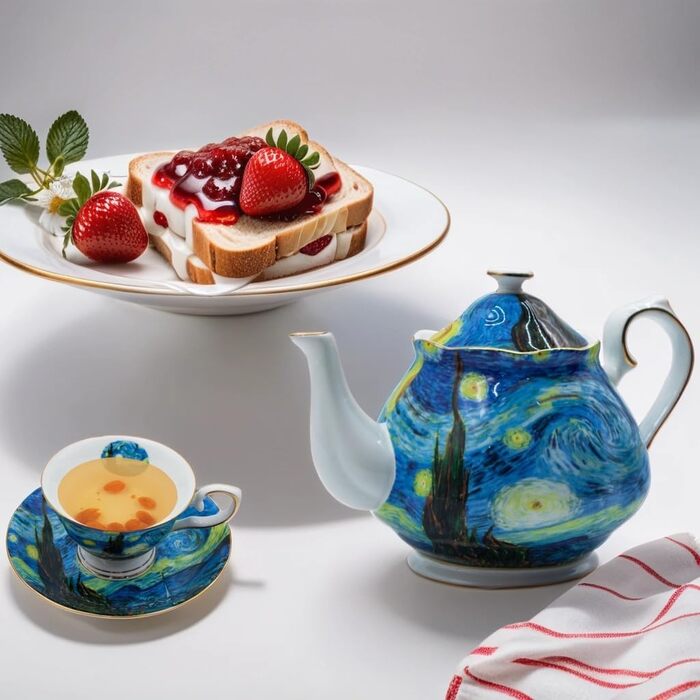 Порцелянова чайник 1 л Vintage Floral з кістяної порцеляни, біла троянда, для чаювання та кави, подарункова чайник Sternenhimmel