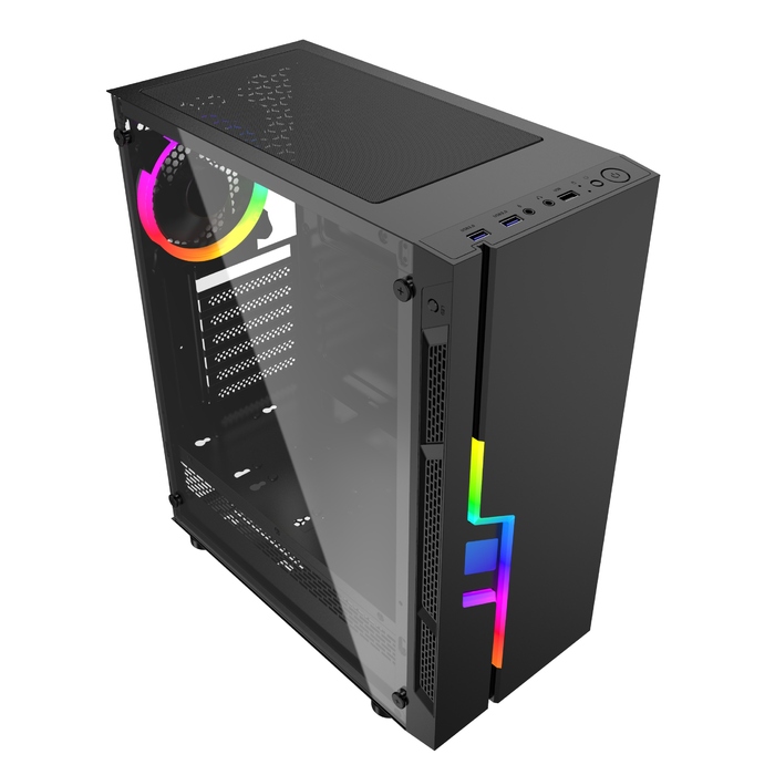Корпус Gembird Fornax 2000 RGB Midi Tower, чорний