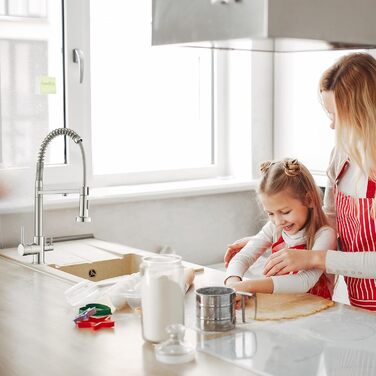 Кухонний змішувач 3 в 1 з поворотним гусаком 360° та двома режимами (з душем), з нержавіючої сталі та латуні, для фільтрації води, з двома ручками