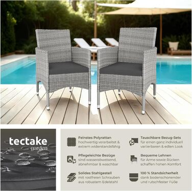 Tectake 2-Piece Rattan Garden Chair Set