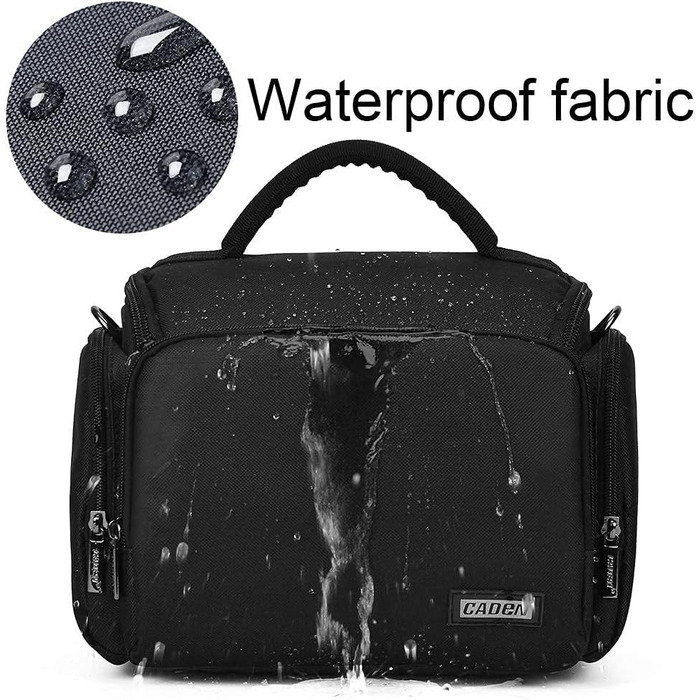 Сумка для камери CADeN: водонепроникна, для Canon, Nikon, Sony SLR/DSLR, об'єктиви та аксесуари, чорна, L