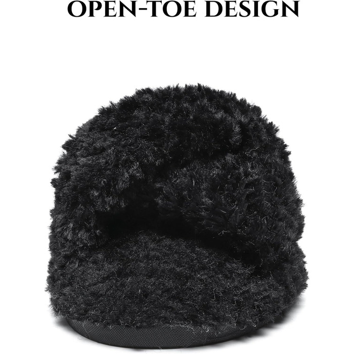 SMajong жіночі плюшеві домашні тапочки зимові теплі, м'які, з антиковзким покриттям, зручні, з підкладкою, чорні (36/37 EU)