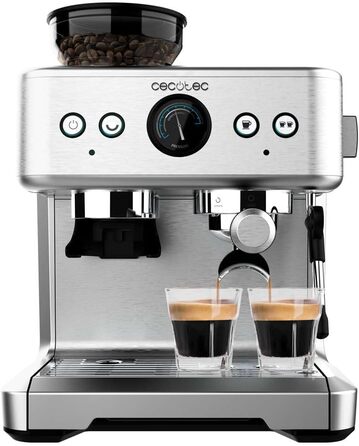 Кавоварка Cecotec Barista Maestro 2250 Вт, 20 бар, з манометром, 2 термоблоки, резервуар для зерен, 20-ступеневе млинок, паровий кран