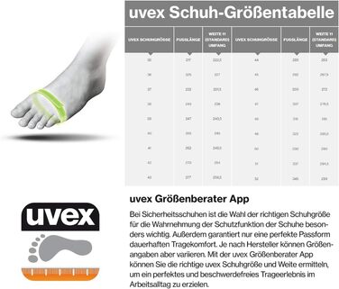 Черевики безпеки Uvex 2 S3L – легкі та дихаючі, без металу, з підошвою з поліуретану (SR), захист від проколів, ESD, розмір 43 EU, помаранчево-чорні