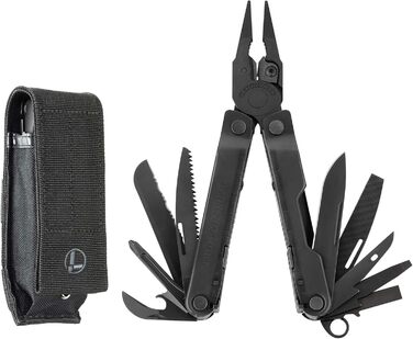 Мультитул Leatherman Rebar, 17 інструментів, чорний, з чохлом MOLLE, для дому та кемпінгу, нержавіюча сталь