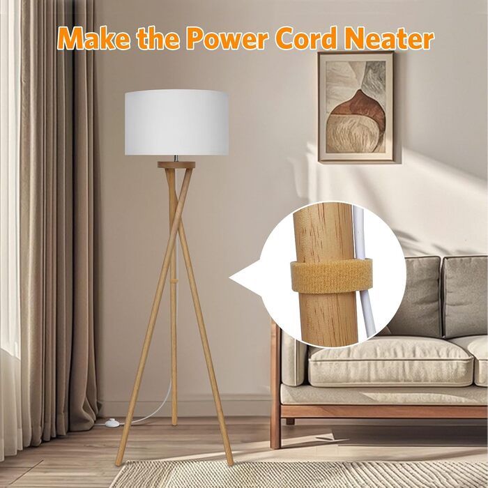 Стійка лампа BBHome для вітальні, спальні, офісу: дерев'яний каркас, LED E27 9W, сучасний дизайн