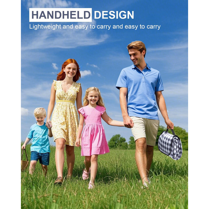 Плед для пікніка LIVEHITOP водонепроникний XXL (200x200 см, бежевий) для пляжу, кемпінгу, парку, BBQ