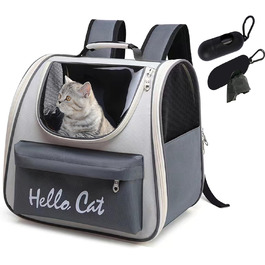 Рюкзак для тварин: переноска для собак та котів у формі космічної капсули. Зручний рюкзак для подорожей з двома пакетиками для відходів. Дихаючий рюкзак для великих котів та маленьких собак