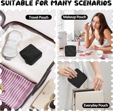 Косметичка MAGEFY: 2 шт. (бежева + чорна), з відділеннями, для подорожей, з корду, для жінок