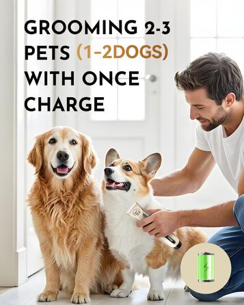 Машинка для стрижки собак, набір для грумінгу: 4 насадки, ножиці, гребінець, щітка