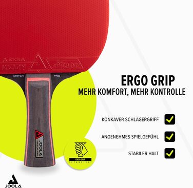 JOOLA Table Tennis Set Duo PRO: 2 Paddles, 3 Balls, Case - Red/Black, 6-Piece Set
