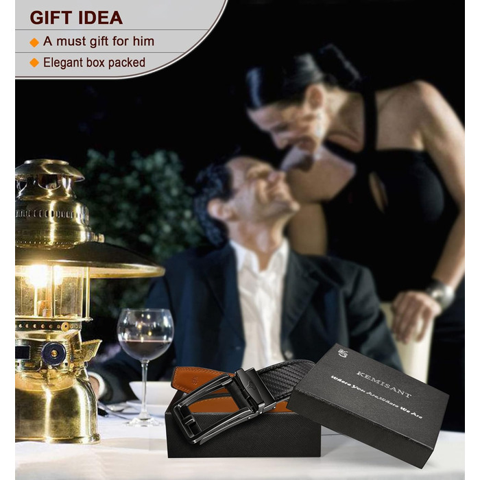 Чоловічий шкіряний ремінь BULLIANT з автоматичною застібкою, ширина 35 мм, регульований, чорний