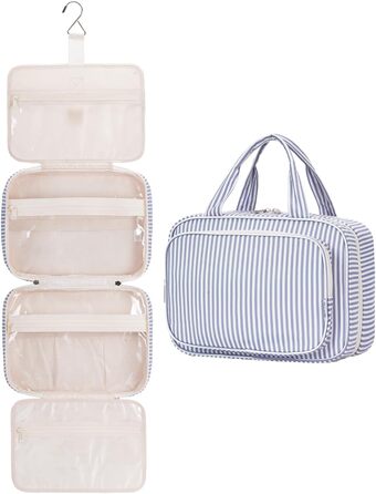 Набір для гігієни Narwey для дівчаток: велика косметичка/валіза для душу з сіткою, зелено-блакитна, L