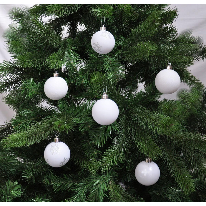 Набір прикрас на ялинку 64 шт. 6 см, пластикові, ударостійкі, для декору ялинки