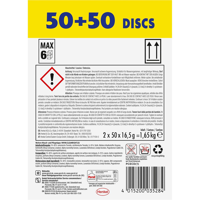 Капсули для прання кольорових речей Persil Discs 4in1 Color, 100 шт, для збереження кольору та чистоти