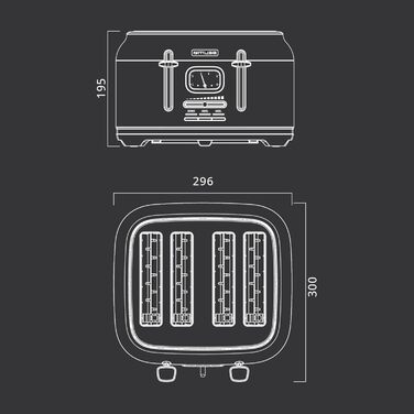 Тостер Muse MS-131 BC: 4-х секційний, чорний, ретро дизайн, 6 рівнів підсмажування, з підсвічуванням та крихкозбірником