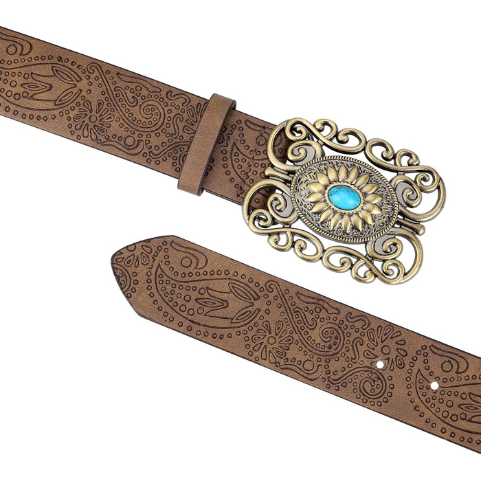 Жіночий шкіряний ремінь Chic Diary в ковбойському стилі, вінтажний пояс для джинсів коричневого кольору