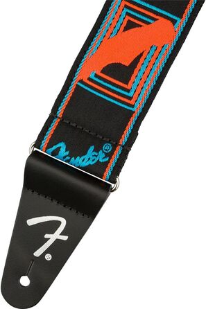 Ремінь для гітари Fender Neon Monogram, синій/оранжевий