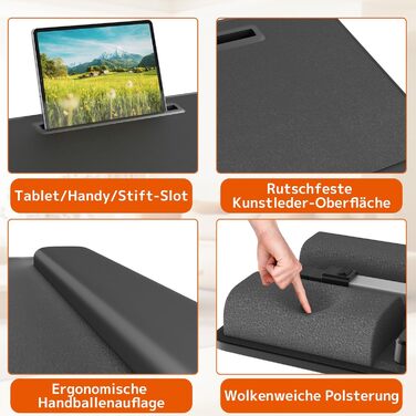 Стіл для ноутбука PUTORSEN - регульований за висотою та кутом нахилу, 58 x 37 см, чорний