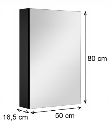 Шафа в ванну кімнату з дзеркалом, 50x80x16,5 см