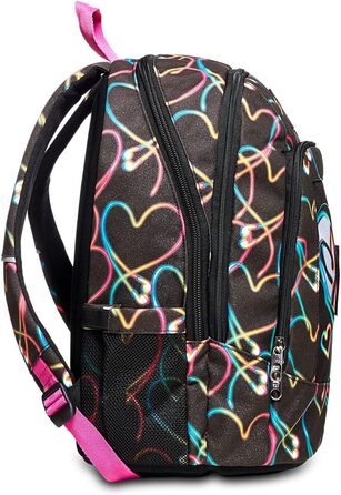 Рюкзак Seven Rucksack Advanced: для школи, університету та відпочинку. Місткий рюкзак для підлітків, дівчаток та хлопчиків з відділенням для ноутбука та кишенькою для пляшки. Кольори: рожевий, фіолетовий (Чорний I)