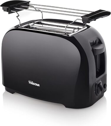 Тостер Tristar BR-1025: 6 рівнів підсмажування, підставка для тостів, знімний піддон для крихт, чорний