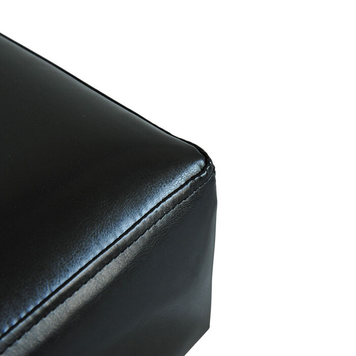 HOMCOM Chesterfield Ottoman Footstool Bench from Faux Leather Black 40x30x24cm Stylish & Comfortable for Living Room & Hallway