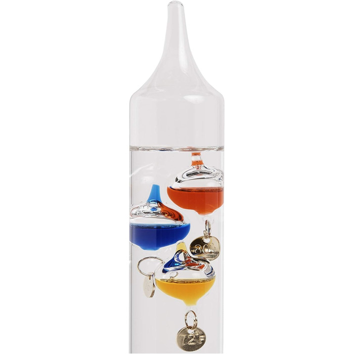 AcuRite 00795A2 Galileo Thermometer with Glass Globe Barometer, Barometer Set, Glass/Wood