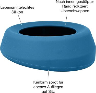 Kurgo Splash Free Wander: миска для води для собак, 0.7 л, блакитна, виготовлена з міцних матеріалів, не протікає, для подорожей та прогулянок