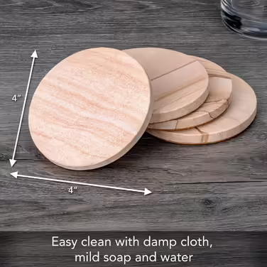 Thirstystone TS3 Sandstone Coasters, Sandstone, Desert Sand