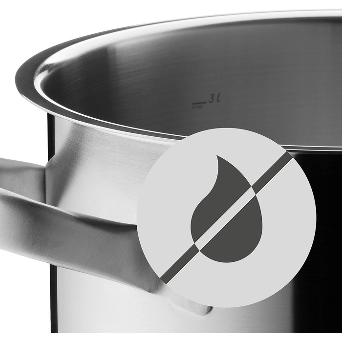 Каструля WMF Gourmet Plus 16 см з нержавіючої сталі Cromargan з металевим кришкою, 1,4 л, для індукційних плит, з внутрішньою шкалою