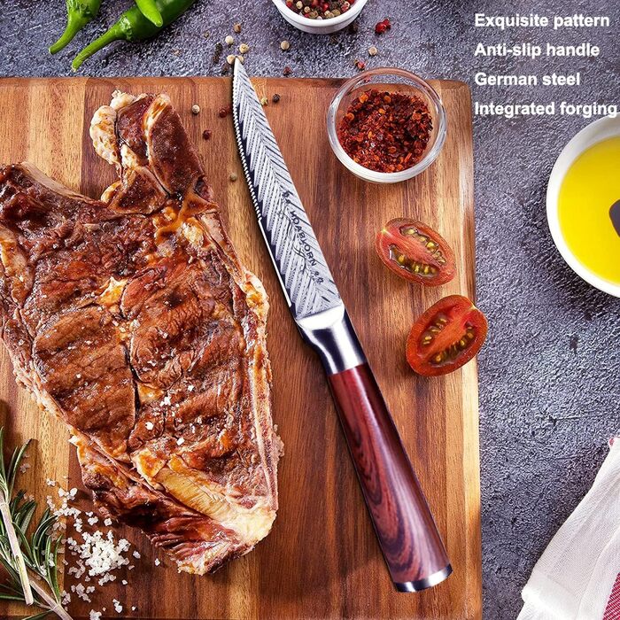 Набір кухонних ножів Hoablorn 15 предметів з блоком: високоякісні ножі з акціїєю, підставка з міцним магнітом, ідеальний подарунок на новосілля та весілля