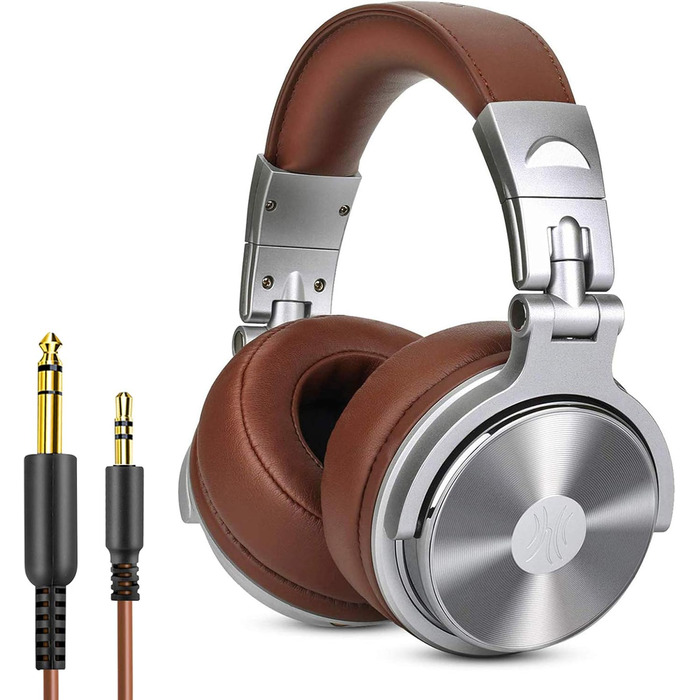 OneOdio Pro30 навушники DJ, студійні, для піаніно та гітари, закриті, з басовим звучанням, Share-Port, 2 роз'єми 3.5mm, сірі