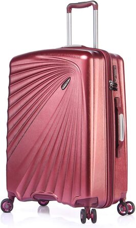 ABISTAB VERAGE Kinetic 4-Wheel Trolley Large Lightweight - L-76cm, 106-127L Expandable, TSA Lock, ABS/PC Hard Shell Suitcase, Travel Suitcase, Burgundy