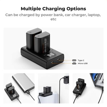 Запасний акумулятор K&F CONCEPT DMW-BLK22 (2 шт) з LCD зарядним пристроєм для Panasonic Lumix DC-S5, DC-S5 II, DC-S5 IIX, GH5 II, GH6, S5II, S5M2, GH5M2
