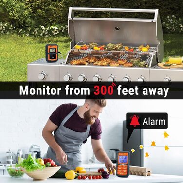Термометр для гриля ThermoPro TP07 з таймером: BBQ, духовка, коптильня, дальність до 90 метрів