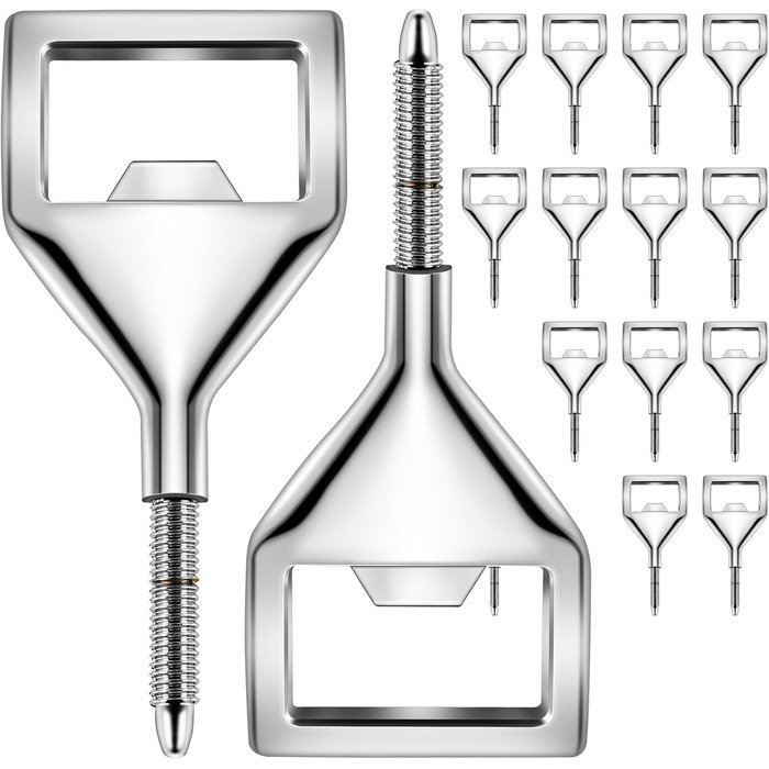 Pyatofyy 15Pcs Bottle Opener Blanks Metal Bottle Opener Inserts Set Threaded Beer Bottle Opener, Bottle Opener for Home Bar Outdoor Men(Silver)