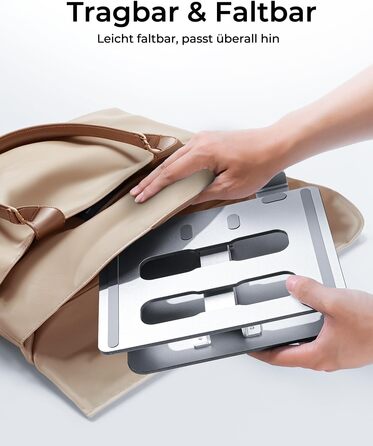 Регульований підставка для ноутбука: ергономічна, складна, з алюмінію, для MacBook Pro, HP (10–16